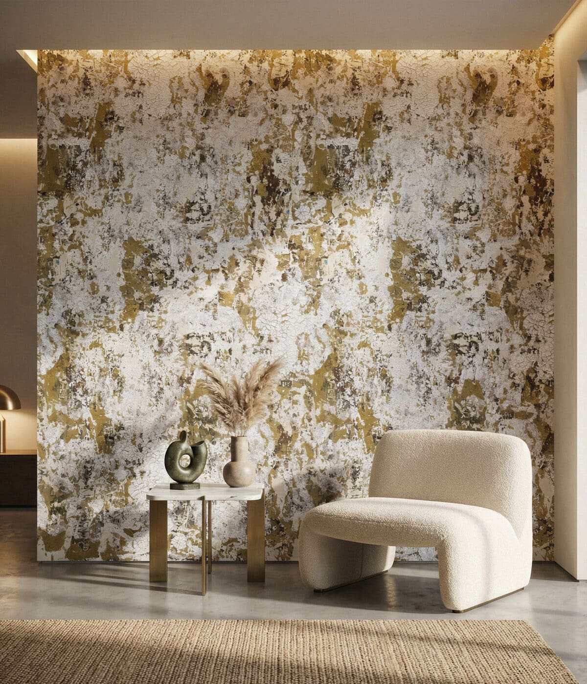 Decorative wallcovering installed in an elegant interior
